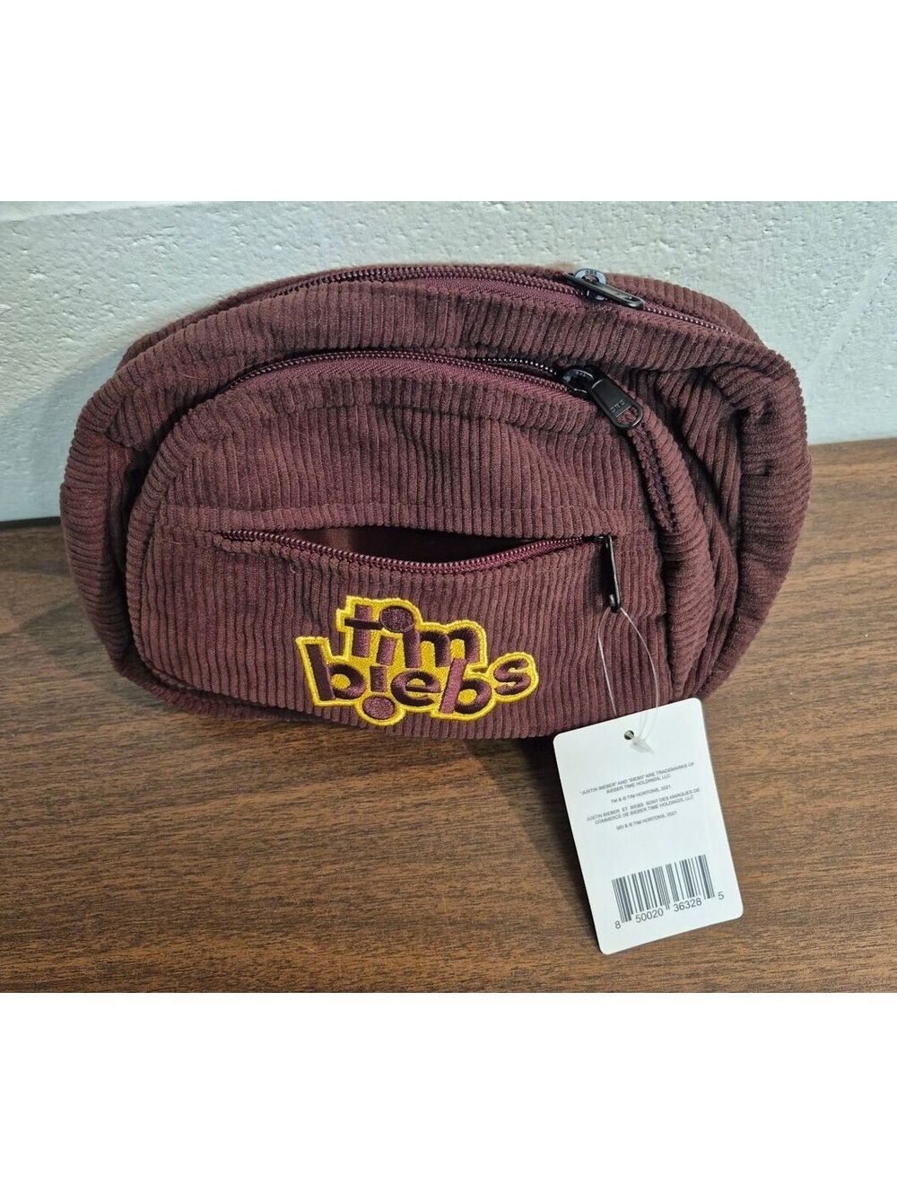 Tim Hortons x Justin Bieber Corduroy Fanny Pack Waist Bag